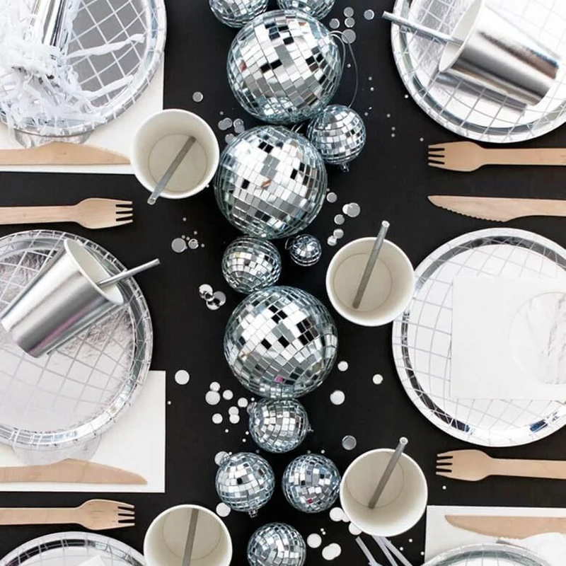 

Набор одноразовой посуды из розового золота, 57 шт./компл.