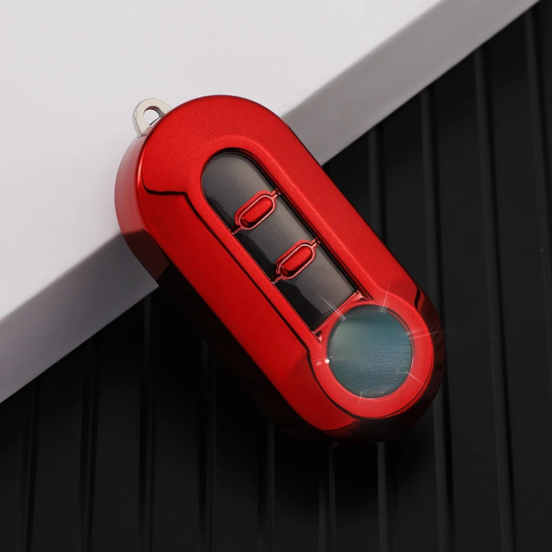 

TPU Car Key Case Cover For Fiat 500 500C Punto Panda Stilo Brava Doblo Scudo Qubo Folding Remote Protect Shell Holder Keychain