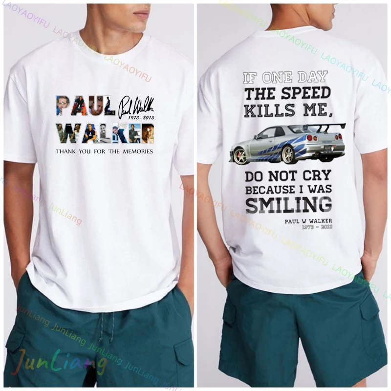 Фото Женская футболка Paul Walker, уличная одежда Fast and Furious, ретро Harajuku Y2k, одежда, топы, мужские рубашки с графическим рисунком, модная женская одежда в стиле гот №2
