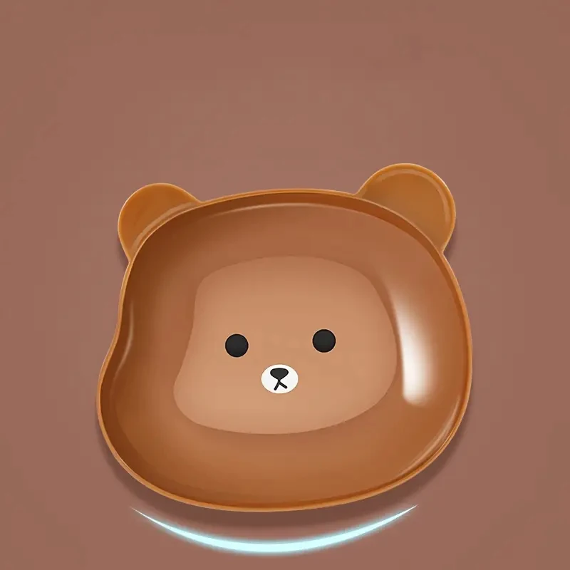 Противоскользящая Миска Для Кошек В Милом Медвежьем Пластиковая Еды Блюдо Воды