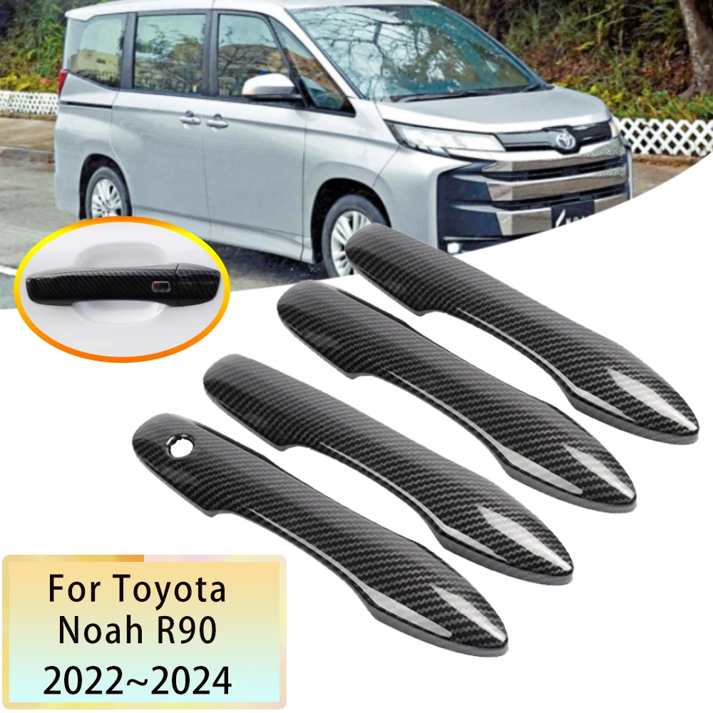 

for Toyota Noah Voxy 90 R90 2022 2023 2024 Accessories Suzuki Landy Carbon Fiber Car Door Handle Cover Trim Exterior Stickers