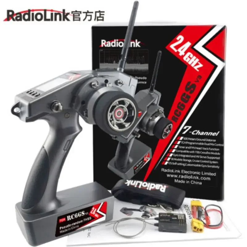 Radiolink RC6GS V3 2.4G 7-канальный радиопередатчик и гироскопический приемник R7FG Новое