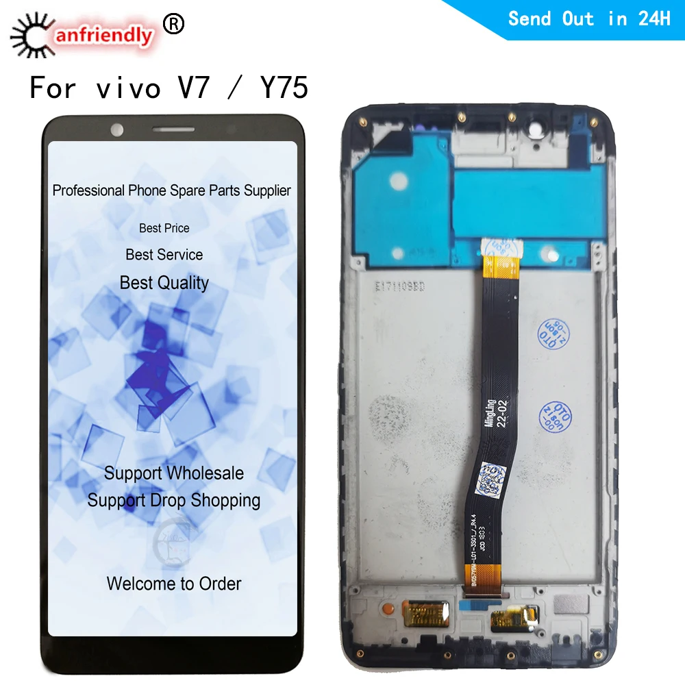 

5.7" LCDs For Vivo V7 Y75 1718 LCD Display Touch Panel Screen Sensor Digitizer WIth Frame Assembly IPS LCD For Vivo V7 Y75