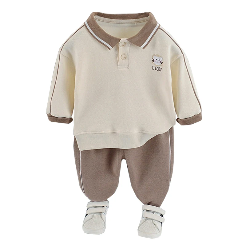 

2022 Spring Tracksuit for Children Long Sleeve Boy Sets Cotton Solid Clothing for Boys School Uniform Baby Spring Costume 1-5 Y