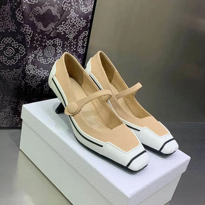 

2022 Women Sandals Dress Style Fabric High Rubber Sole Ankle Strap