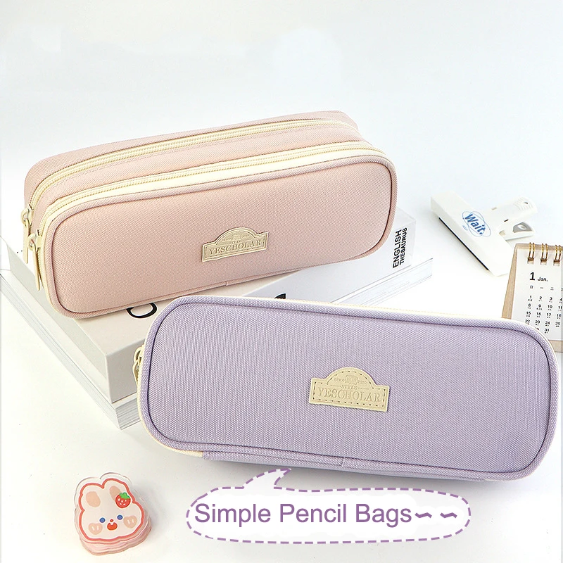 

Purple Large Capacity Pencil Case Pen Bag Student Pencil Cases Stationary Organize School Office Supply