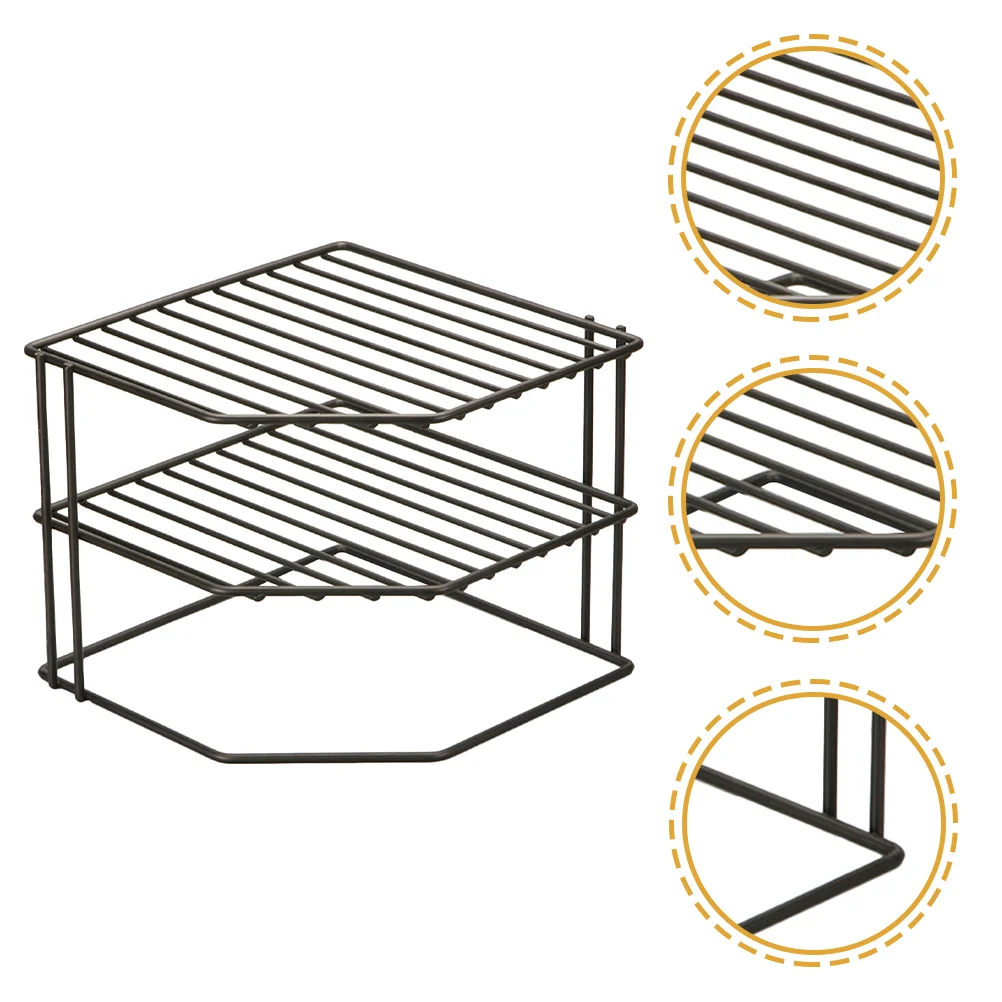 

Rack Organizer Kitchen Shelf Corner Seasoning Cabinet Dish Storage Countertop Holder Drainer Jar Plate Drying Tier Bottle