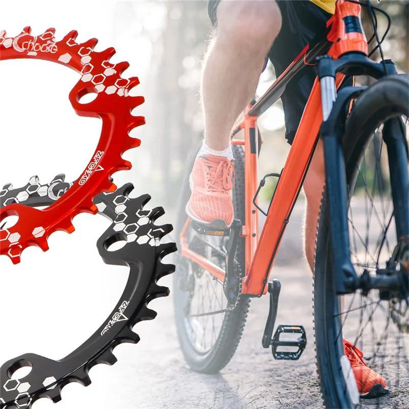 Фото ​ ​ Велосипедная цепная звездочка Chooee MTB с широким/узким профилем зубьев, 30-38T, 104BCD, из алюминия AL7075, для горного велосипеда №2