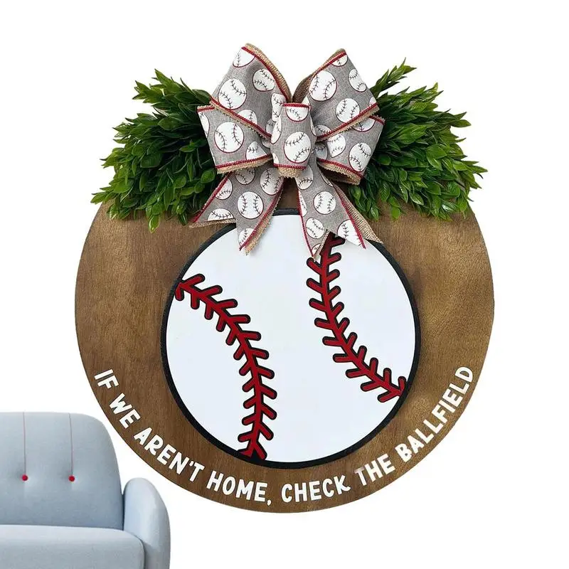 

Бейсбольный знак для входной двери, приветственные знаки для входной двери, деревянный круглый знак для приветственной двери в фермерском ...