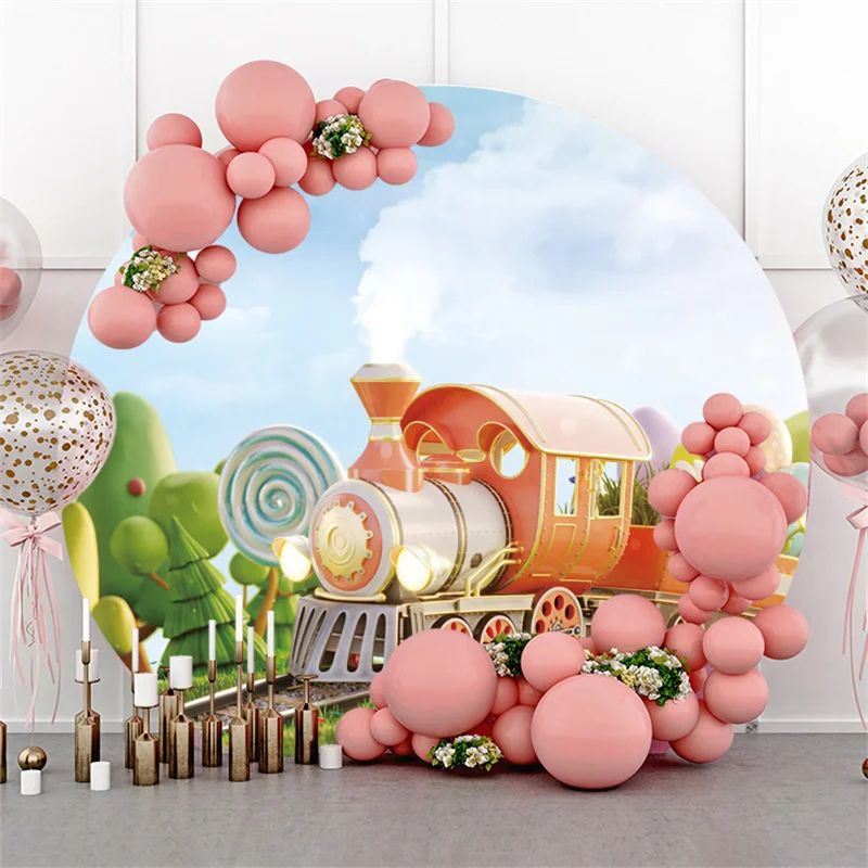 

Фон для фотографирования с изображением дома и конфет