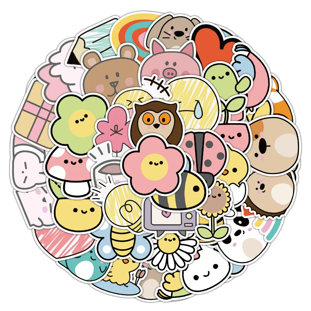 

50Pcs Cartoon Stickers DIY Toy Kawaii Gift Laptop Labels Decorative Scrapbooking Waterproof Sticker Pack