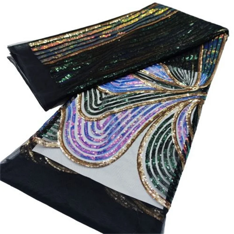 

Новейшая яркая африканская кружевная ткань с блестками, французские сетчатые кружева высокого качества 2022, зеленая/Золотая нигерийская кружевная ткань для вечеривечерние