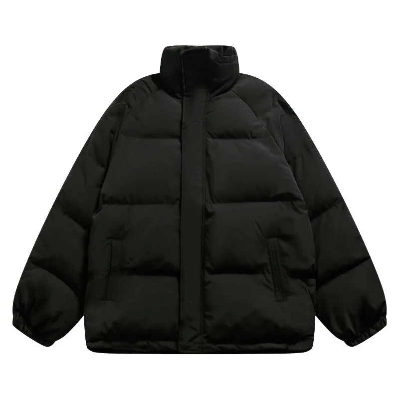 Rainbowtouches Mens Winter Cotton Parka Hip Hop Thicken Warm Down Jackets Casual Loose Coat Unisex Streetwear Japanese Outwear