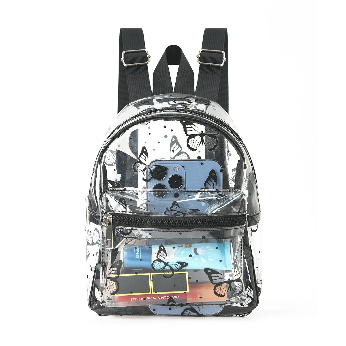 Рюкзак женский водонепроницаемый из ПВХ Модный ранец с бабочками для студентов