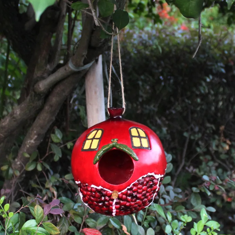 

Creative pomegranate house outdoor courtyard garden decoration pendant bird's nest micro landscape resin crafts ornaments