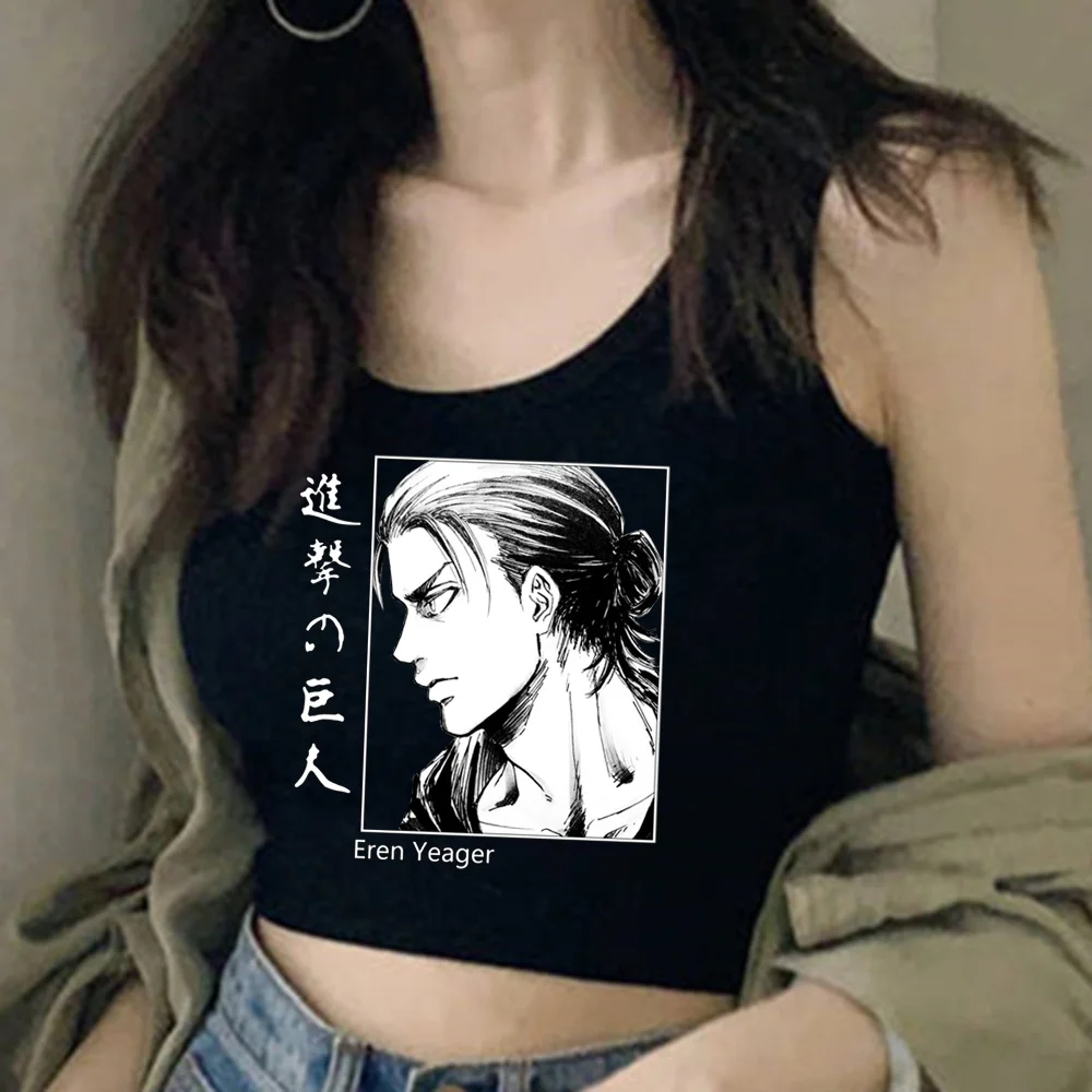 

attack on titan tank top fairycore trashy cyber y2k crop top girl 2000s manga streetwear gothic t-shirts cropped