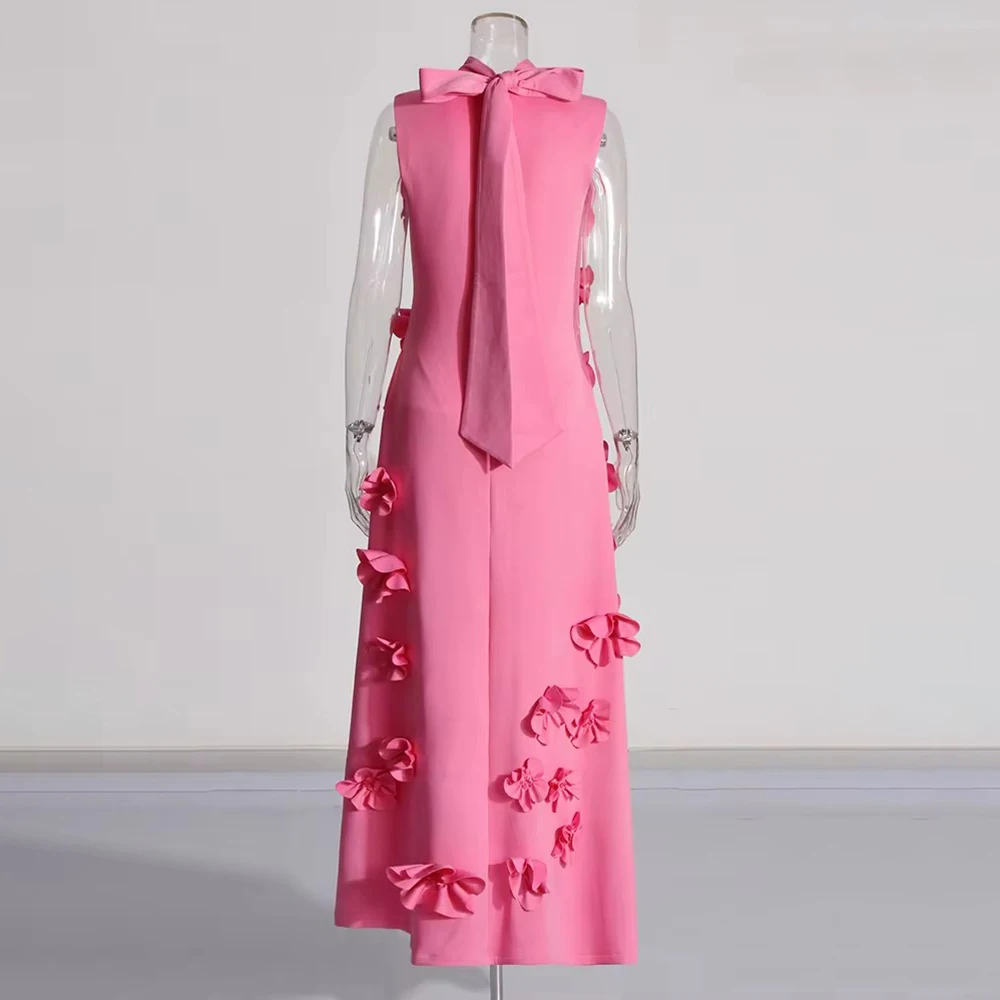 TWOTWINSTYLE однотонное платье на шнуровке для женщин с воротником-стойкой без рукавов