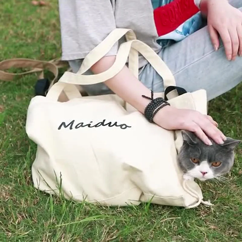 

Canvas One Shoulder Cat Backpack Outdoor Pet Bag Breathable Portable Travel Canvas Bag Suitable for Cat Accessories Pet Supplies