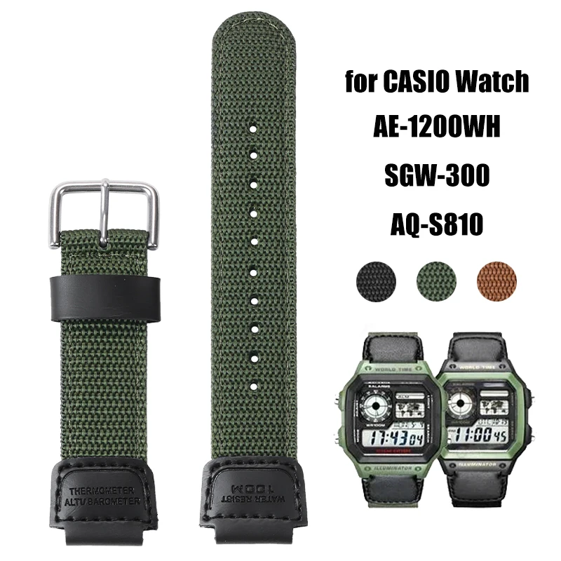 Нейлоновый Ремешок Для Часов Casio AE-1200 1300 AE-1000W F91W F84 AEQ-110W SGW-300H 500H