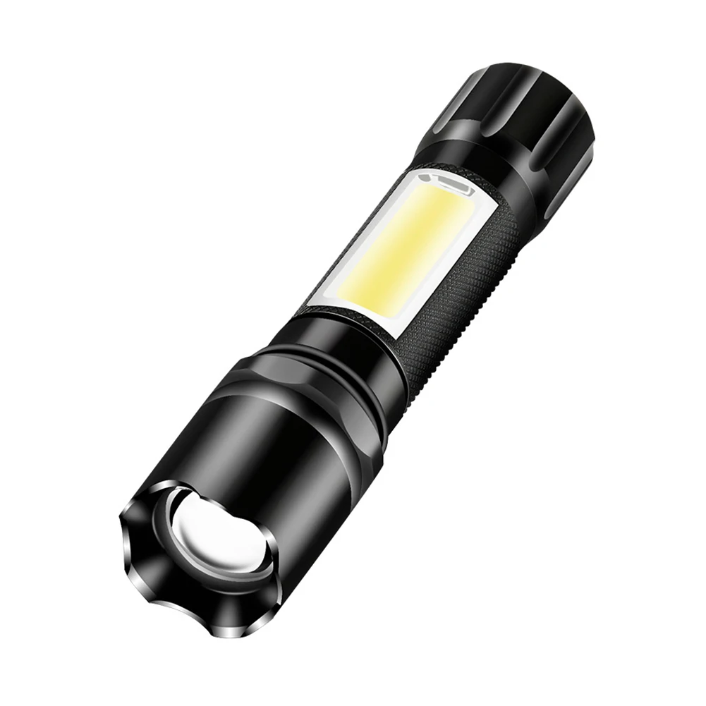 

Фонарик с 3 режимами освещения, USB-фонарь, зуммируемая ручная лампа с аккумулятором, для кемпинга, походов, рабочие принадлежности