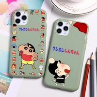 bandai crayon shin chan phone case for iphone 13 12 11 pro max mini xs 8 7 6 6s plus x se 2020 xr candy green silicone cover