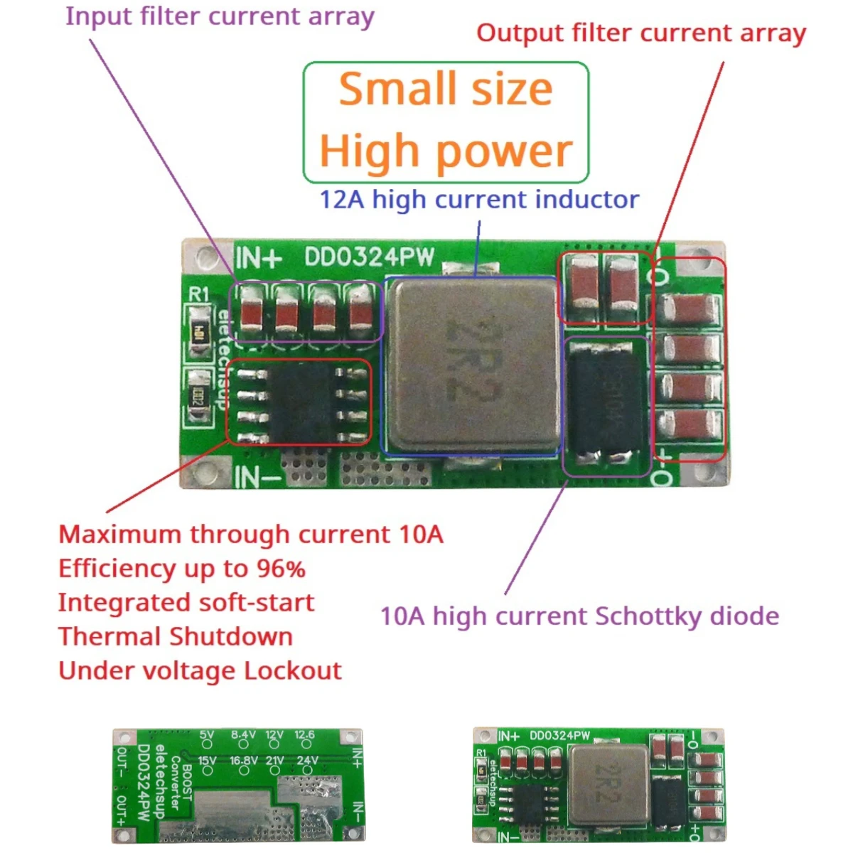 Миниатюрный мощный усилитель аккумулятора на 2-5 ячеек мощностью 25 Вт 3 7 в 4 2 до 8 12 6