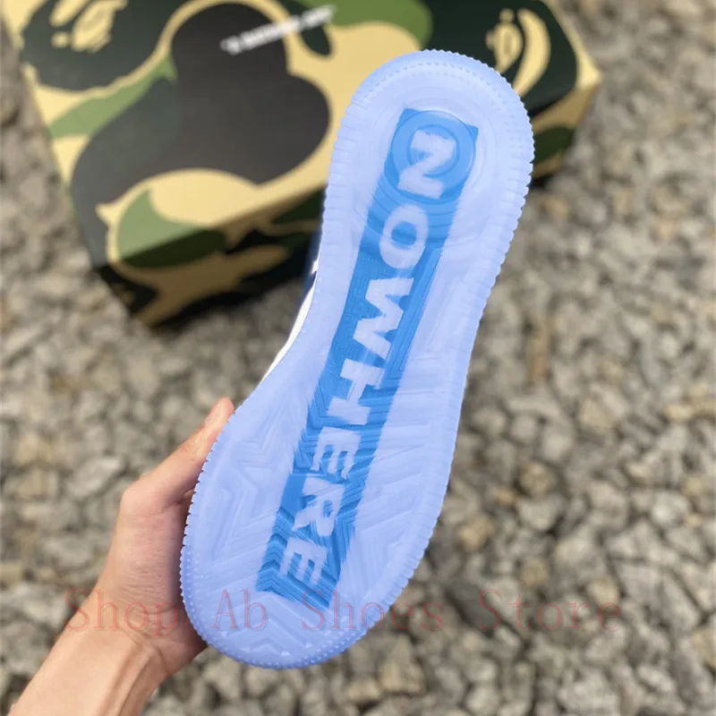 NEW Original A Bathing Ape Sta White Blue Shoes Men Sport Shoes Running Shoes Women Sneakers Casual Sandals Size:36-45