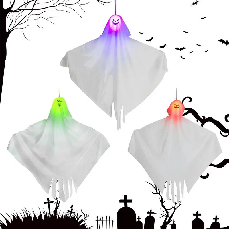 

Halloween Light Up Ghost Haunted House Lighted Ghost In Wind With Spooky Face Expressions Light Up Ghost For Party Decor