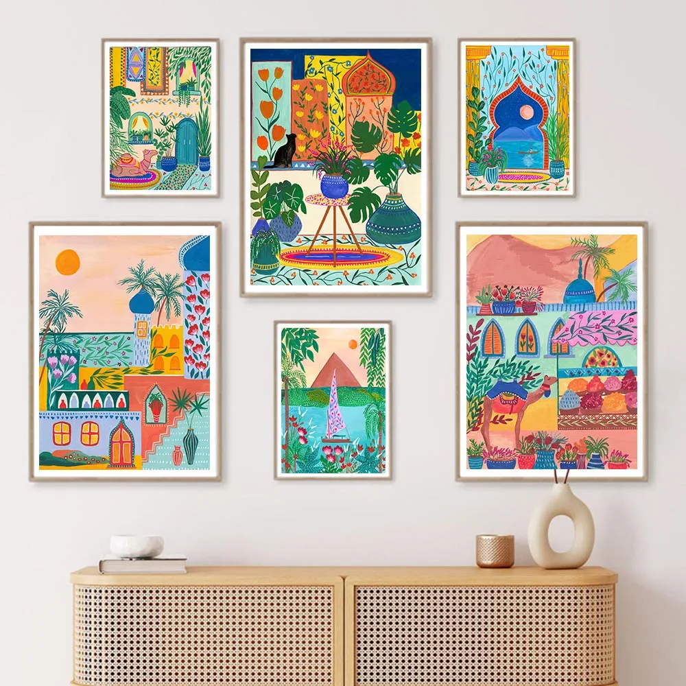 Настенная Картина на холсте с изображением Египта Марокко тропических джунглей