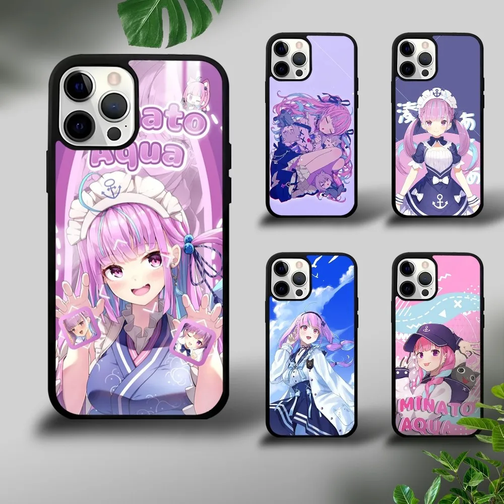 Чехол для телефона H-Hololive M-Minato A-Aqua iPhone 16 15 14 13 12 11 Pro Xs Max Mini Plus Celulares Hard Funda