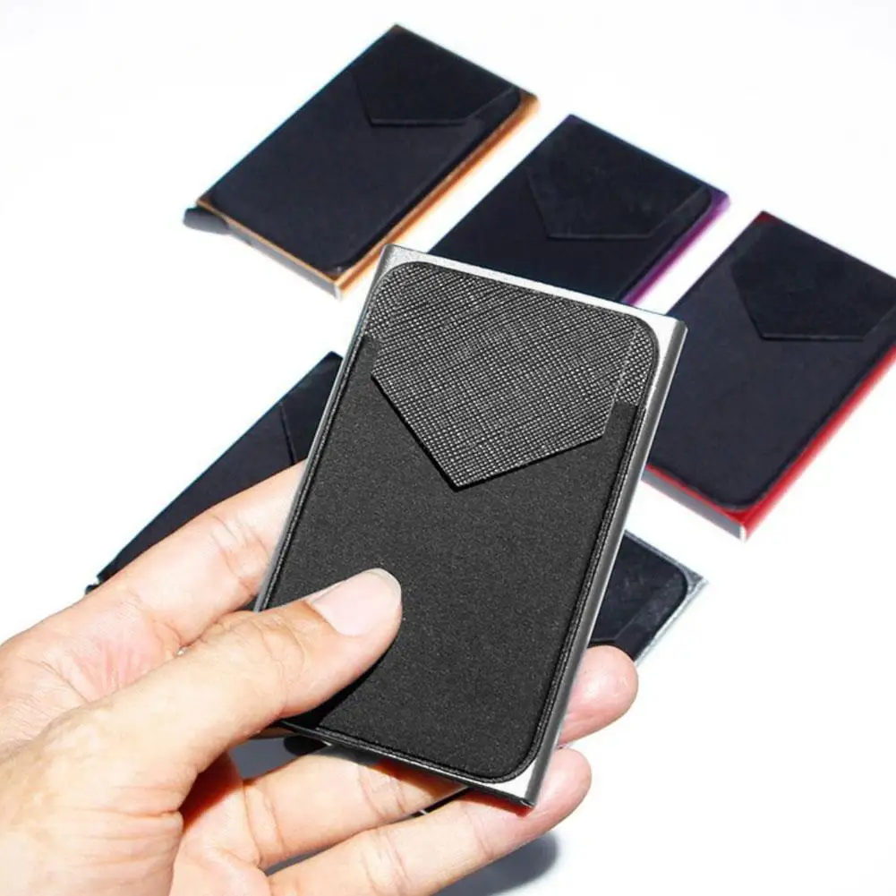

Aluminum Card Holder RFID Credit Card Holder Automatic up Bank Card Case Quick Release Slim Card Holder Wallet For Men Women