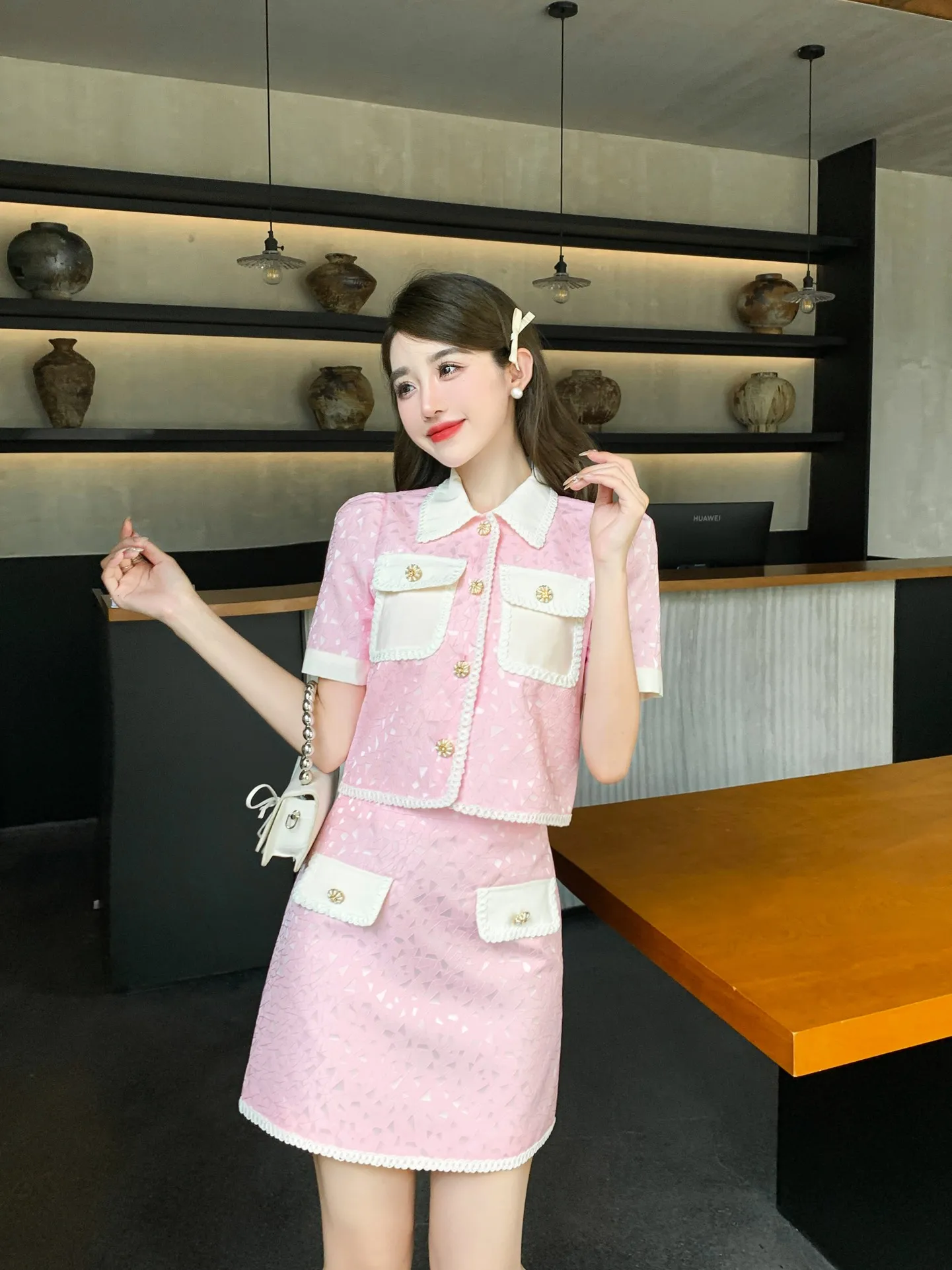 

2023 Spring/Summer Fashion New Women's Clothing Puff sleeve top➕High Waist Skirt 0704