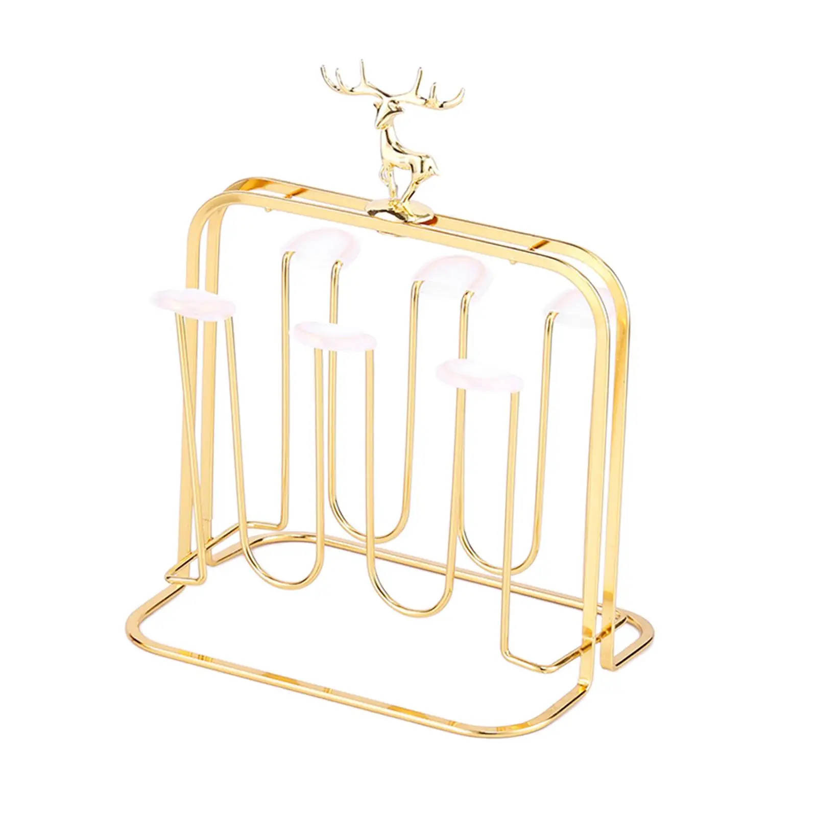 

Золотая Роскошная сушилка для кружек, металлическая столешница с 6 крючками для детских чашек