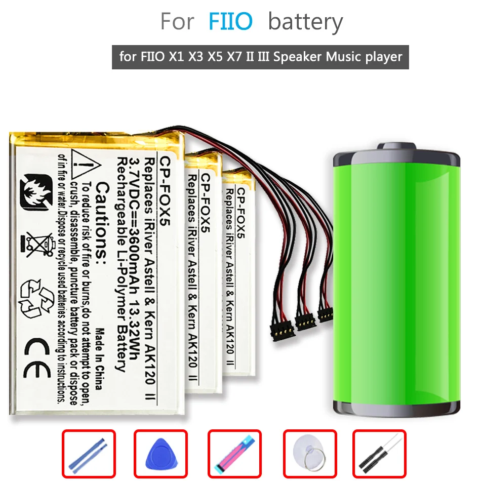 

Battery 3500mAh For FIIO X1 X3 X5 X7 II III Speaker Music Player Li-ion Bateria