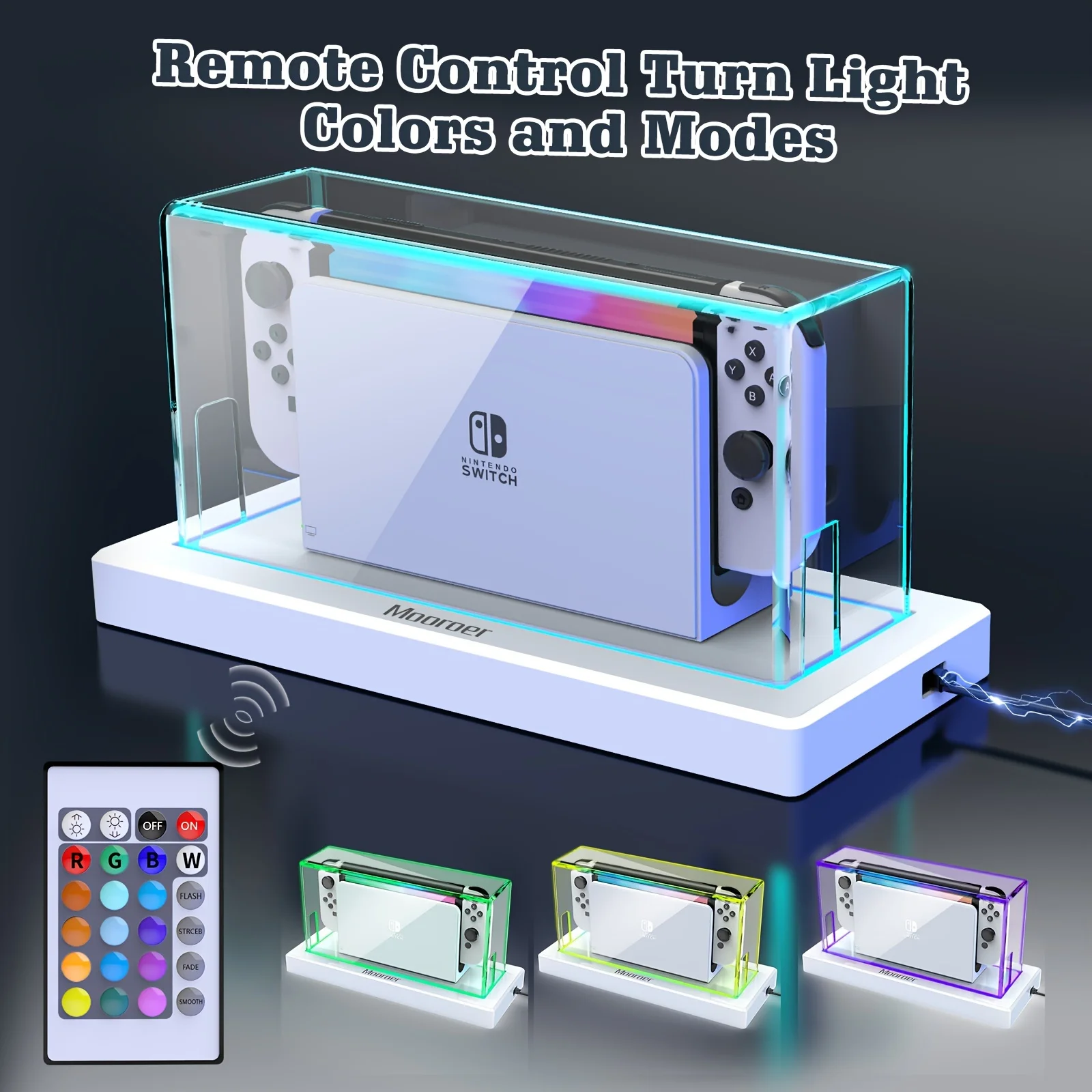 Акриловый Водостойкий И Устойчивый К Царапинам Чехол Для Nintendo Switch С Rgb-подсветкой