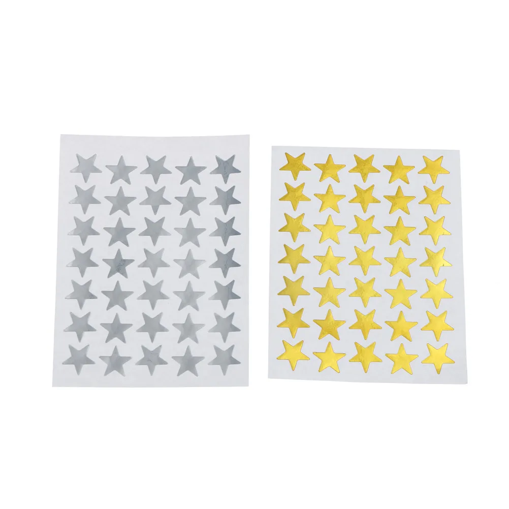 

Lovely Star Sticker Teacher Label Reward For Children Kid Students Gift Gold Silver Bronze Stationery 10pcs