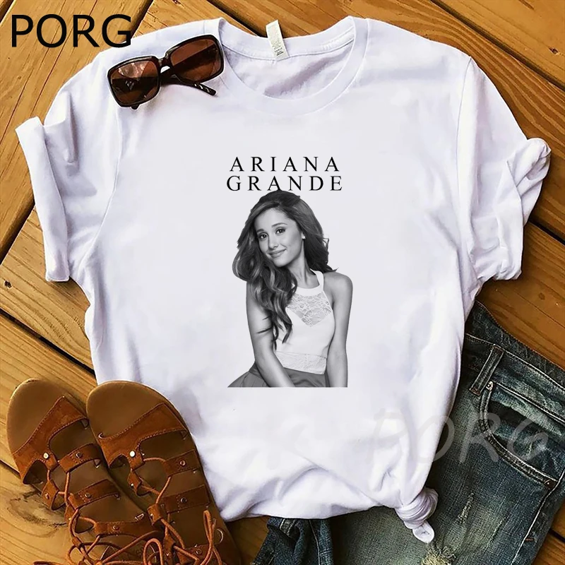 Футболка Ariana Grande женская с круглым вырезом и принтом Готическая уличная одежда в