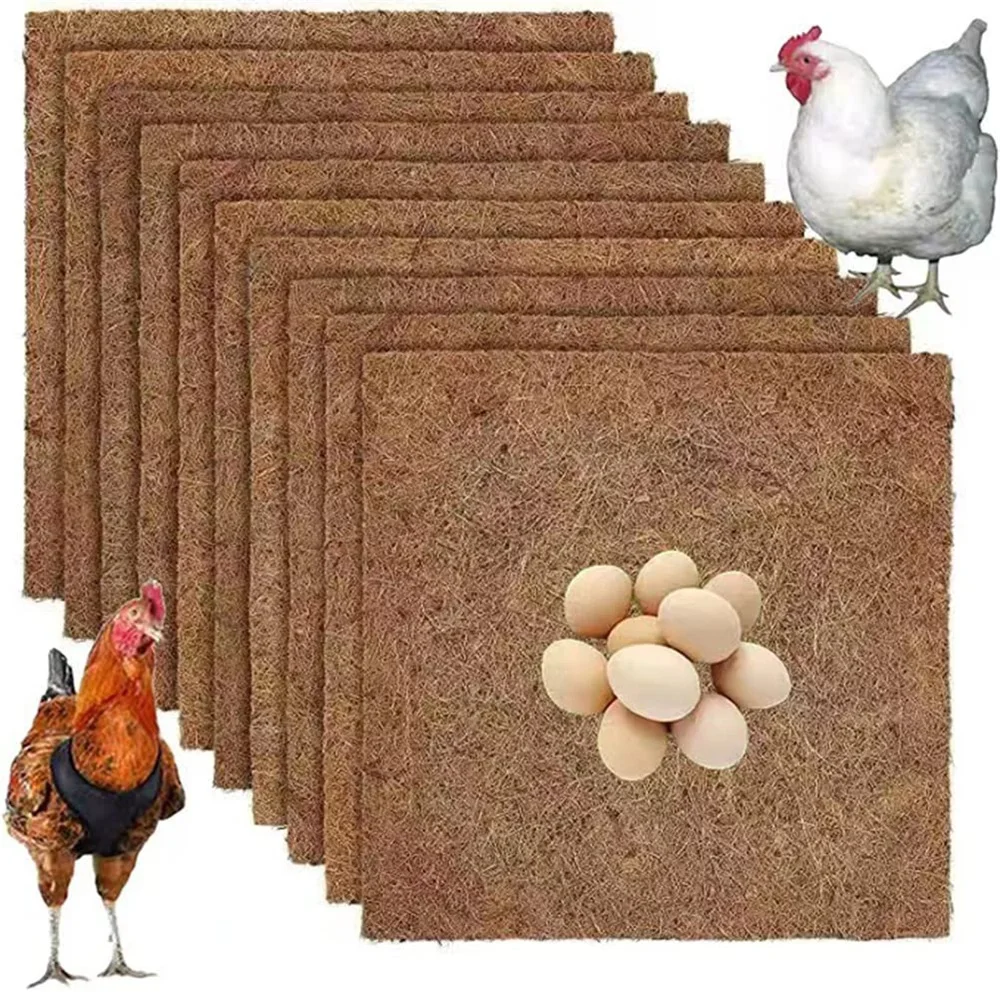 

Coconut Fiber Nesting Pad Coconut Fiber Chicken Egg Laying Pads Chicken Coop Floor Mats Reusable Hen Nesting Material 6/10pcs
