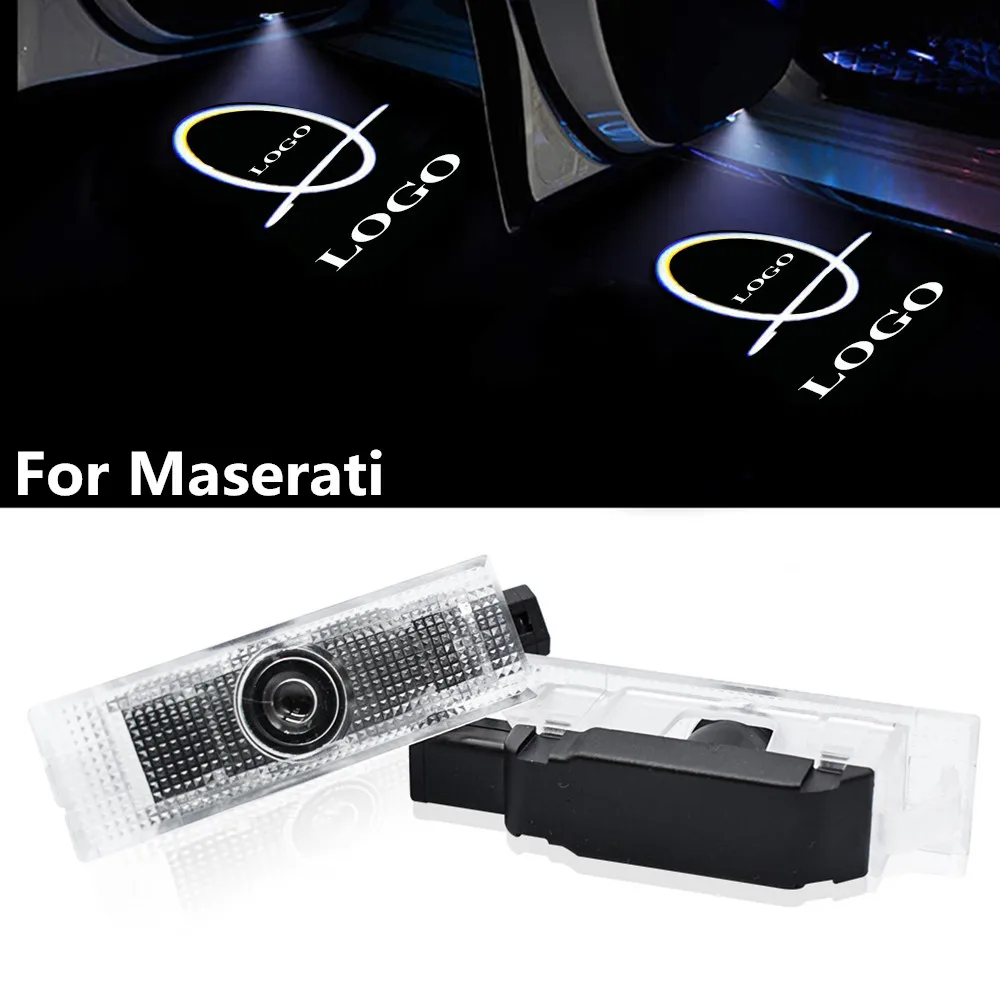 

2 pieces For Maserati LED gated projection lamp welcome lights Quattroporte Ghibli Levante Granturismo interior lights