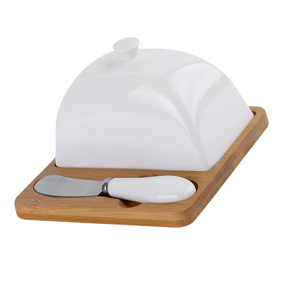 

Butter Dishkeeper Container Plate Cheeselid Cover Homeporcelain Holder Lidded Supplies Household Ceramic Hotel Saver Table