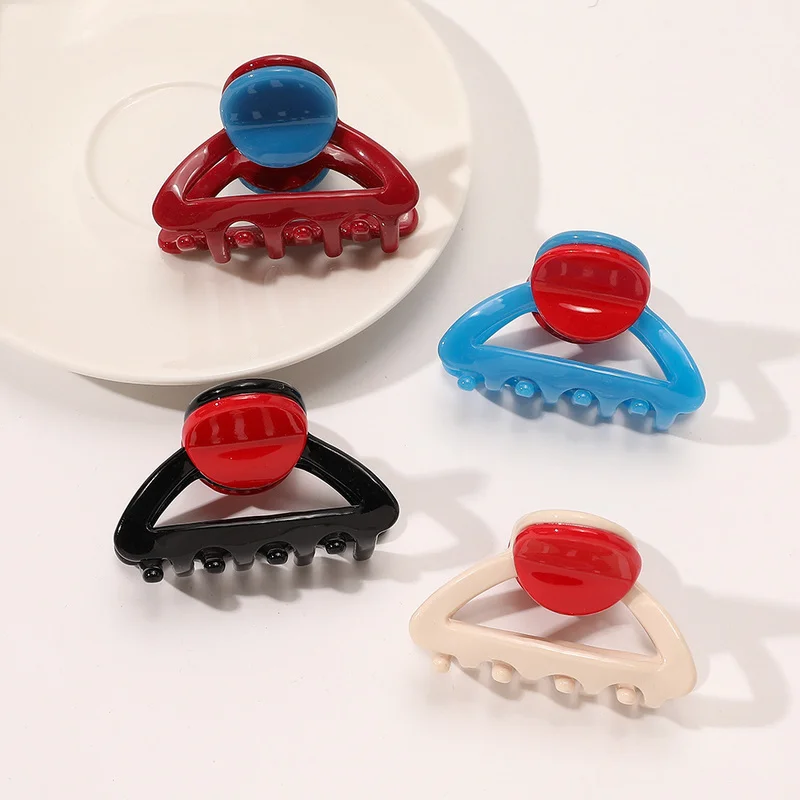 

Красочная ацетатная женская заколка для волос, зажим, модные геометрические зажимы для волос, заколки для макияжа и ванны, головной убор, аксессуары для волос