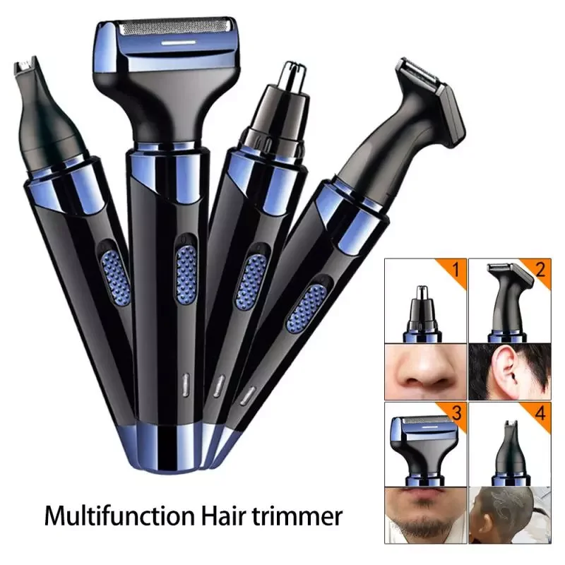 

NEW2023 4 In1 Portable Multifunctional Nose Hair Trimmer Hair Cut Clipper Kit Ear Nose Groomer Shaver Safe Face Care Shaving