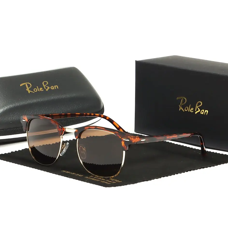 

Classic Half Rim Sunglasses Men Ladies 2022 Square Polarized Summer Oculos De Sol Gafas UV400 Vintage Glasses with Case Bans
