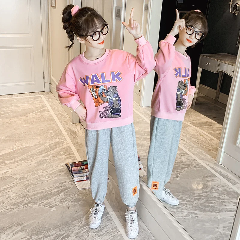 

Girls Suit Sweatshirts +Pants Cotton 2Pcs/Sets 2022 Charming Spring Autumn Thicken High Quality Sports Sets Kid Baby Children Cl