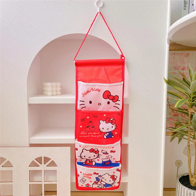 

Cartoon Storage Hello Kitty Cute Sanrio Anime Kuromi Student Dormitory Wall Hanging Bag Behind The Door Sundry Storage Bag Gifts