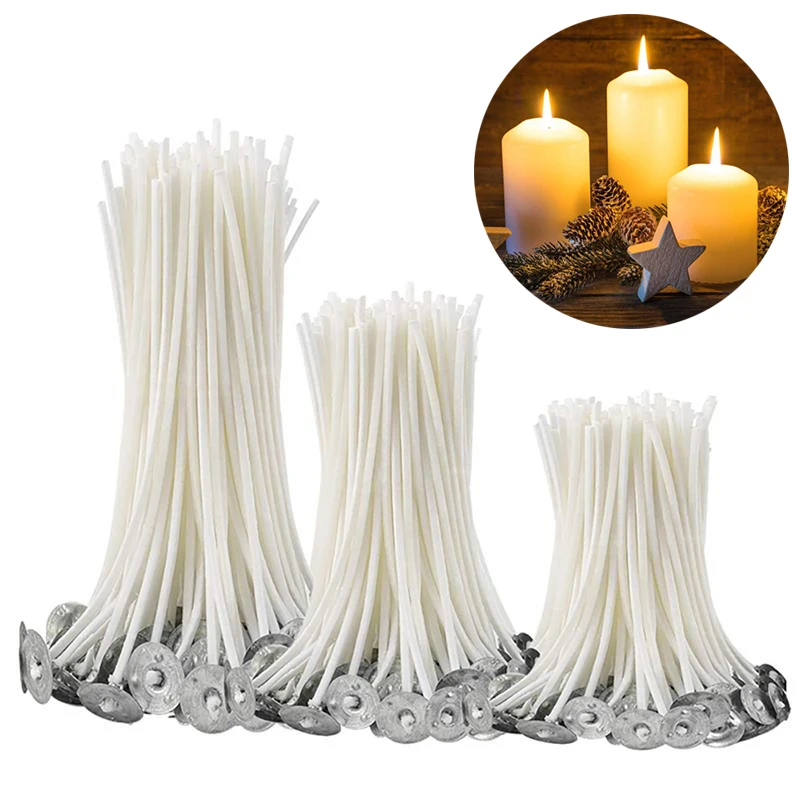 

2.6-20cm 50 PCS/100 PCS Candle Wicks Smokeless Wax Pure Cotton Core For DIY Candle Making Pre-Waxed Wicks Party Supplies