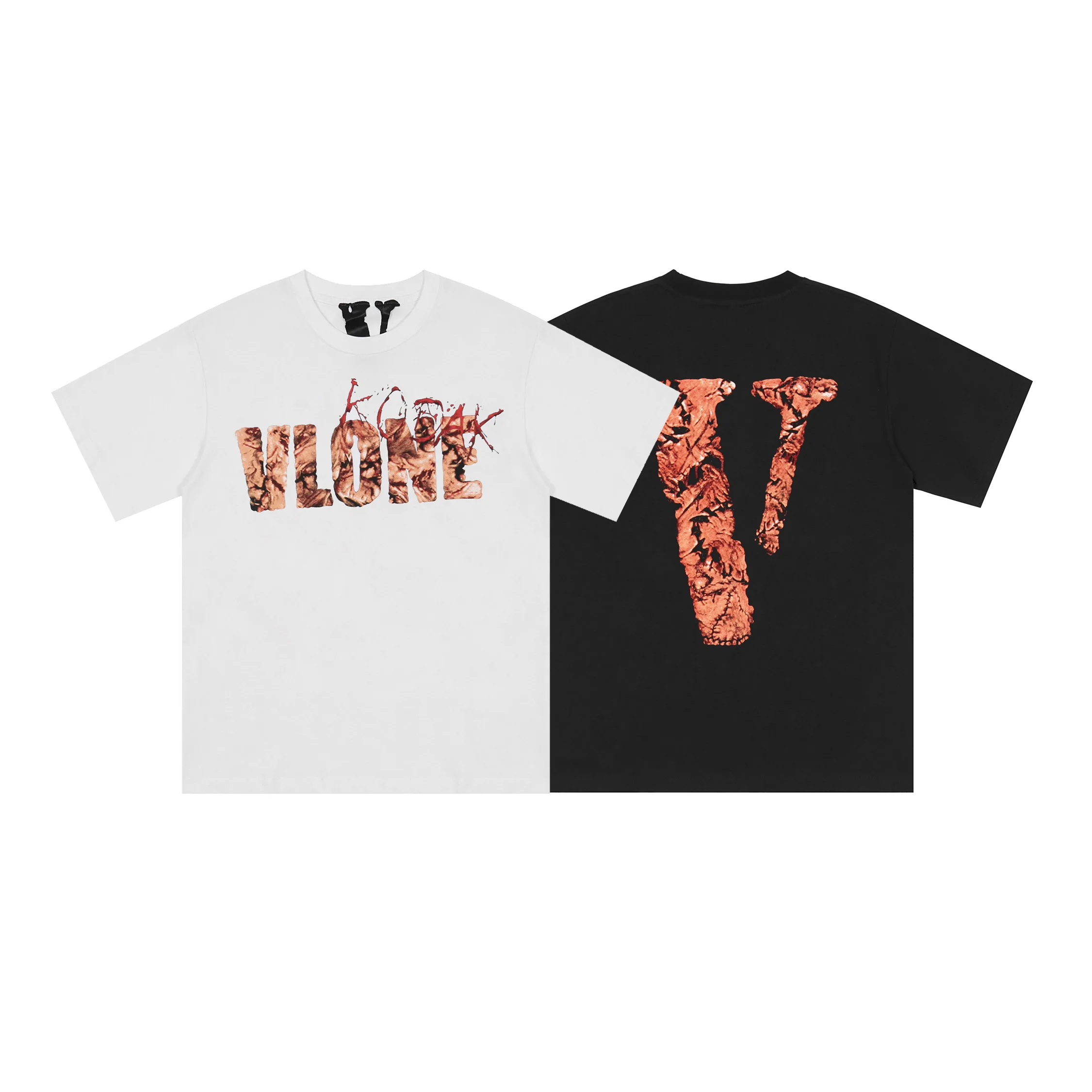 

VLONE Men's / Women's Couples Casual Fashion Trend High Street Loose HIP-HOP100% Cotton Reflective V Round Neck T-Shirt 6124