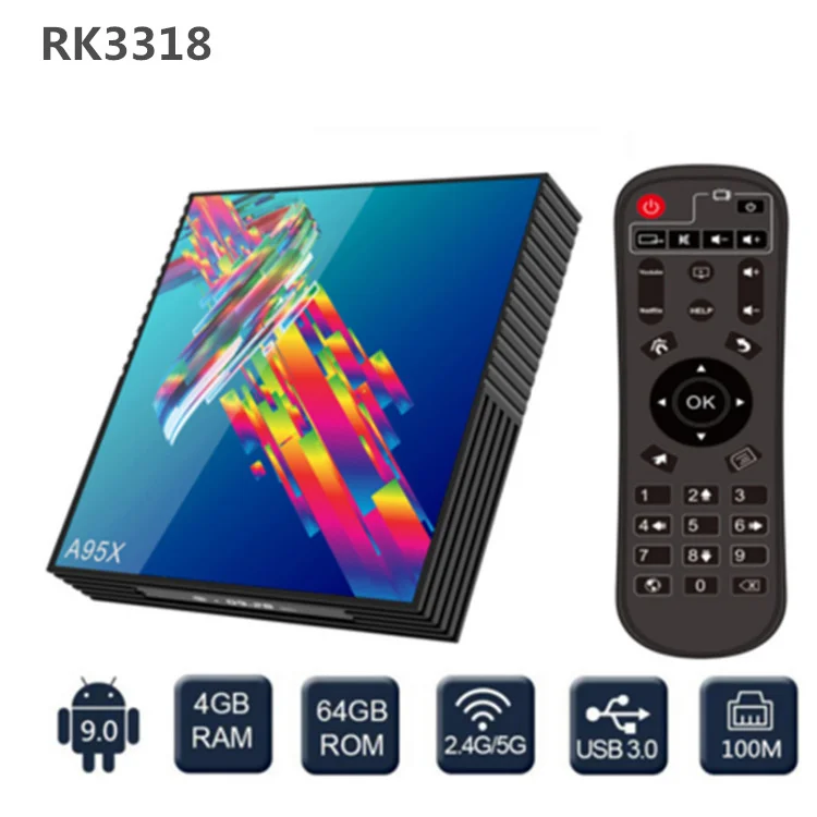 

A95x R3 set top box rk3318 4GB + 64GB Android 9.0 4K network player tvbox