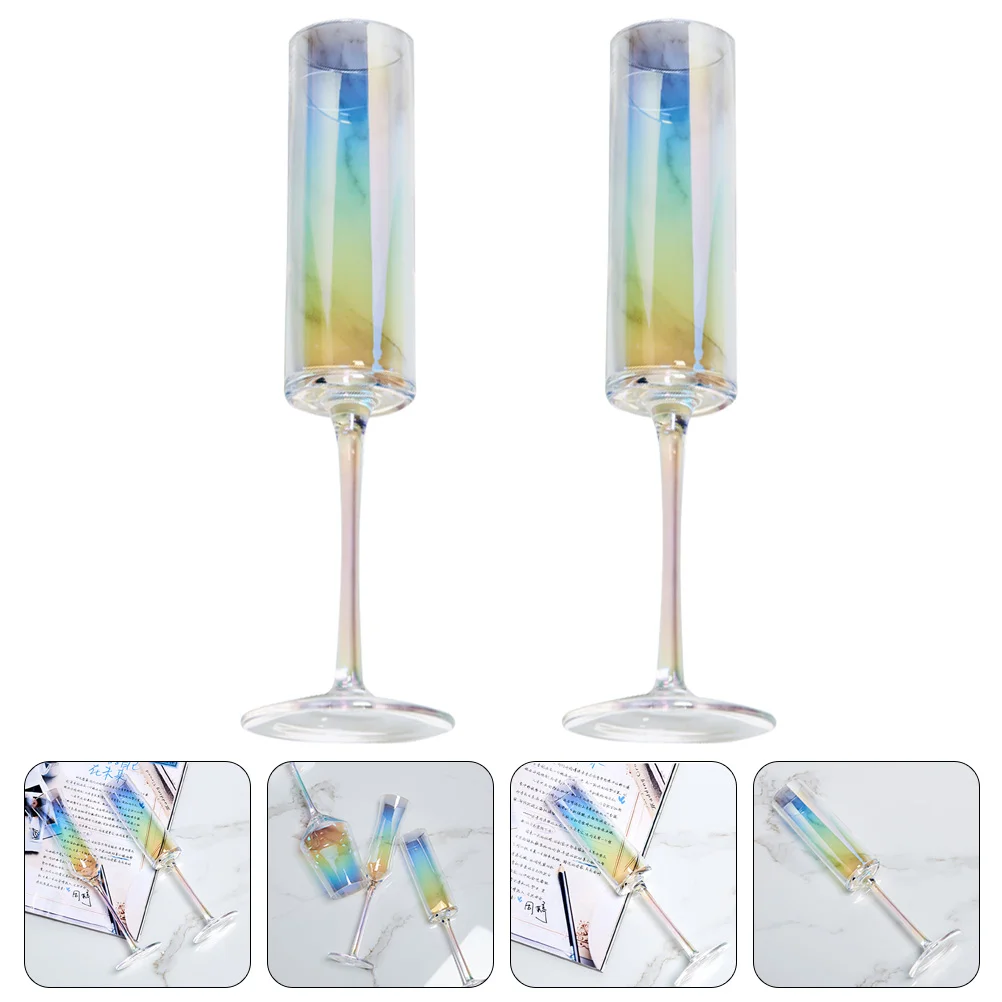 

Cupsglass Champagne Water Personalised Brandy Party Footed Rainbow Glasses Goblets Decorative