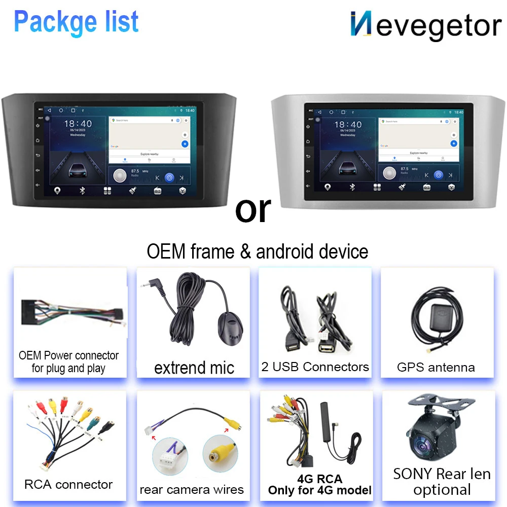 Автомагнитола Carplay Android 13 для Toyota Avensis T25 2002-2008 автомобильный GPS-навигатор